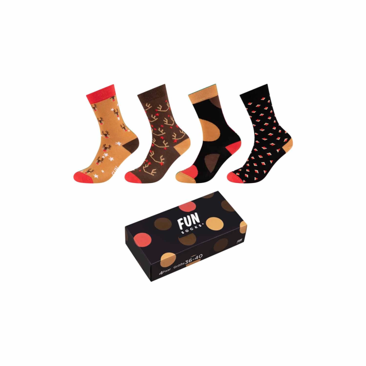 Skarpety FUNSOCKS UNISEX CHRISTMAS SOCKS BOX 4P  - 1 buty zapaśnicze ubrania kostiumy