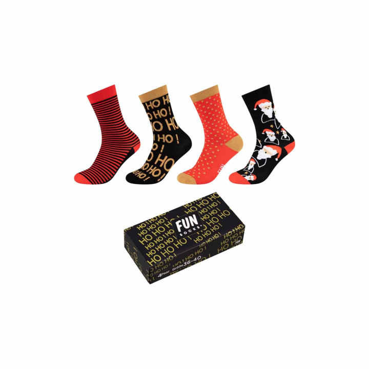 Skarpety FUNSOCKS UNISEX CHRISTMAS SOCKS BOX 4P  - 1 buty zapaśnicze ubrania kostiumy