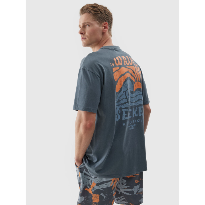 Męski t-shirt oversize z nadrukiem 4F 4F - 1 buty zapaśnicze ubrania kostiumy