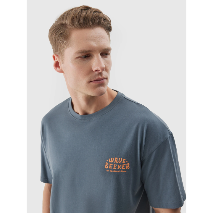 Męski t-shirt oversize z nadrukiem 4F 4F - 2 buty zapaśnicze ubrania kostiumy
