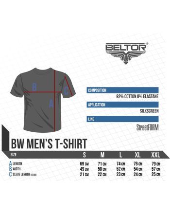 T-shirt BJJ Slim Beltor  - 3 buty zapaśnicze ubrania kostiumy