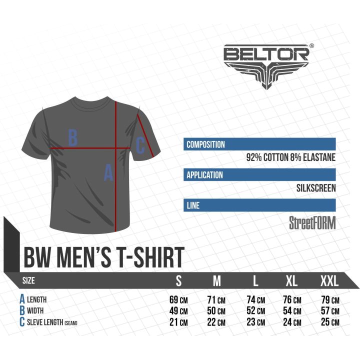T-shirt BJJ Slim Beltor  - 3 buty zapaśnicze ubrania kostiumy