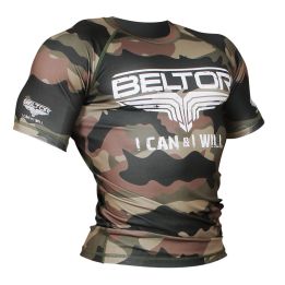 Męski Rashguard Short Sleeve Army - Beltor  - 1 buty zapaśnicze ubrania kostiumy