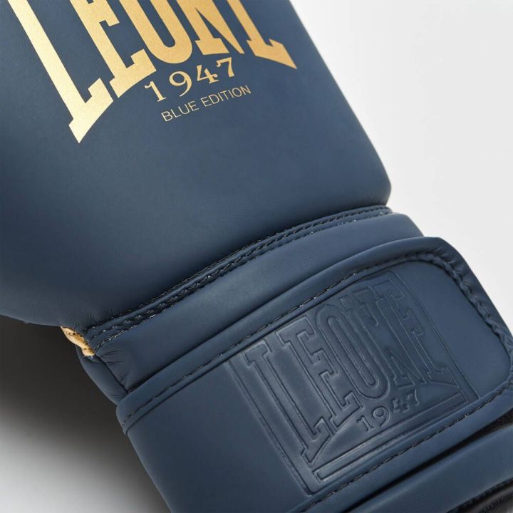 Rękawice bokserskie Leone1947- BLUE EDITION  - 5 buty zapaśnicze ubrania kostiumy