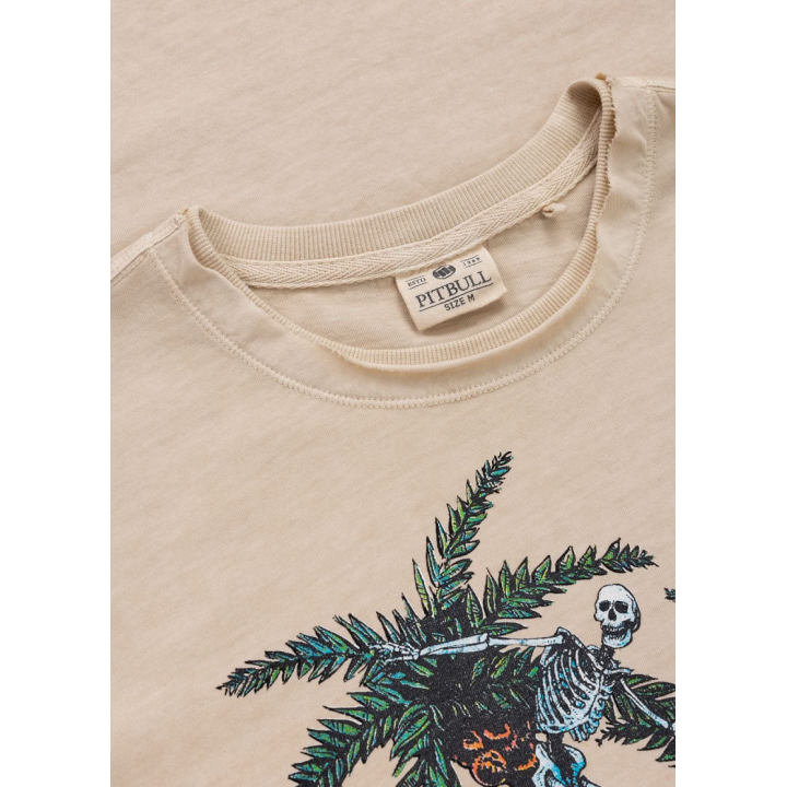 Men's Washed Raw Denim T-Shirt OPEN BEACH PIT BULL WEST COAST - 3 buty zapaśnicze ubrania kostiumy