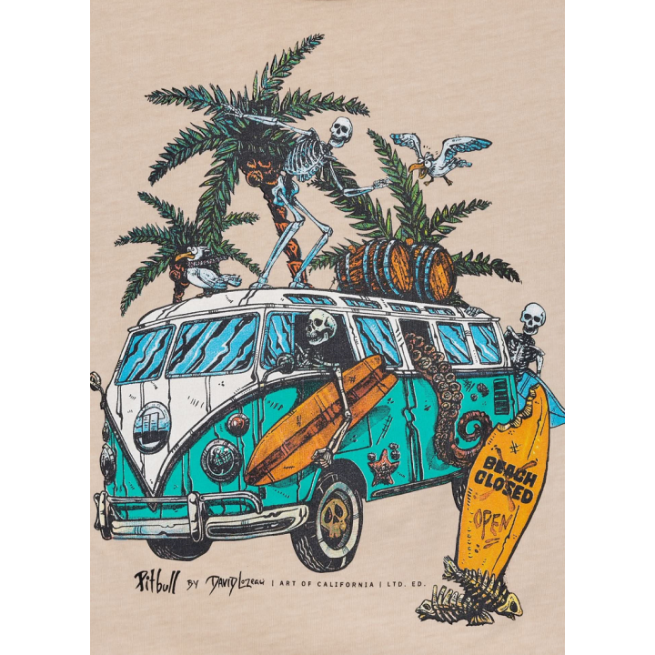 Men's Washed Raw Denim T-Shirt OPEN BEACH PIT BULL WEST COAST - 4 buty zapaśnicze ubrania kostiumy